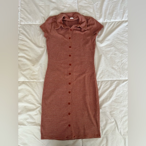 Garage collared stripe button up dress - Picture 1 of 5